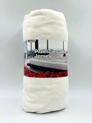 Jersey palags ar gumiju 200×220 +25 cm elastīgs kokvilnas palags (balts) - Image 2