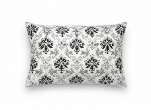 Elegants spilvens ar damaska rakstu 50×70 cm, ar rāvējsledzēju