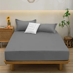 Palags ar gumiju Cotton World 160×200 +25 cm 100% kokvilna Premium kvalitāte/ pelēks