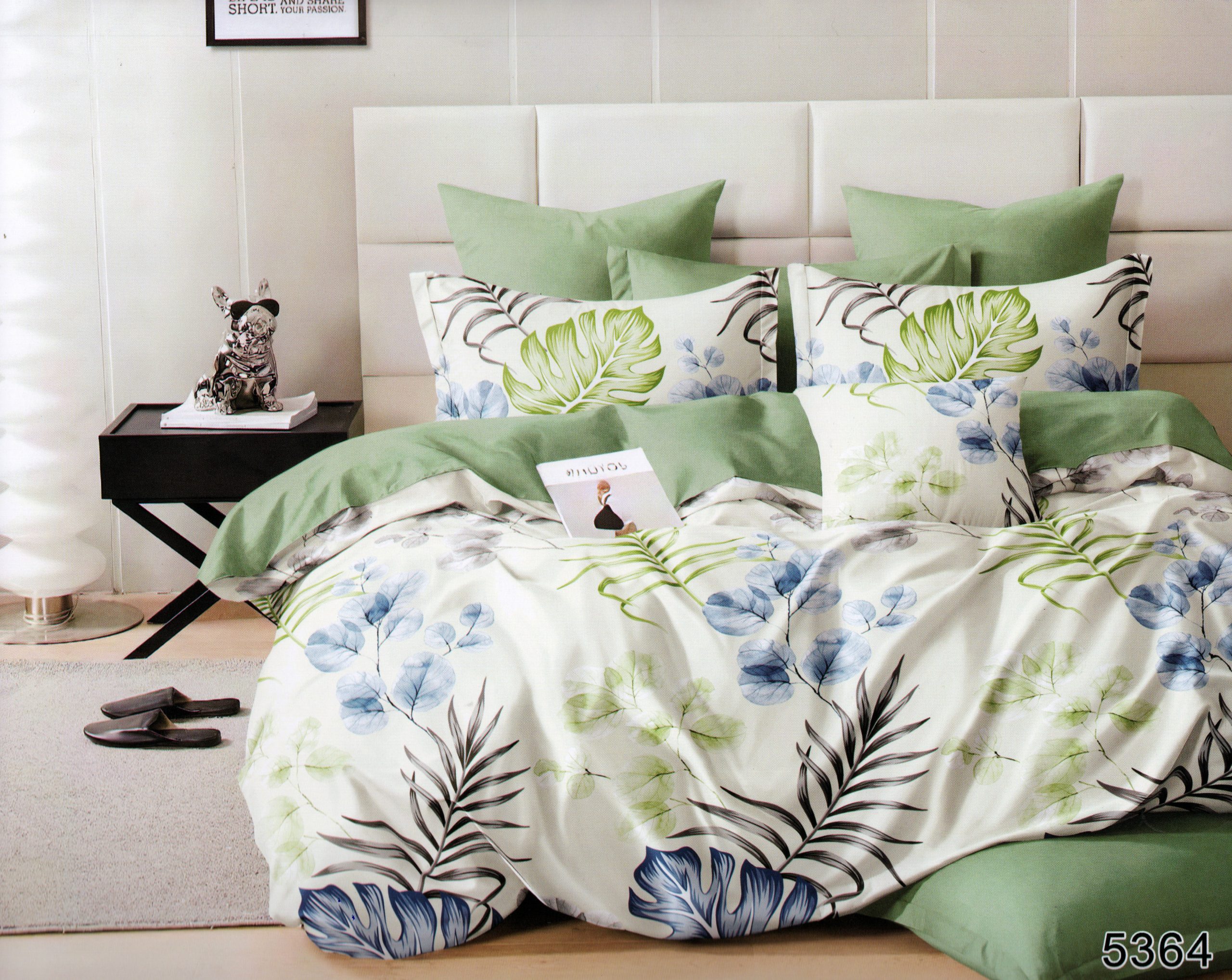 1058 200×220 Gultas veļas komplekts Luna Home ar palagu, 100% kokvilna satīns - Image 1