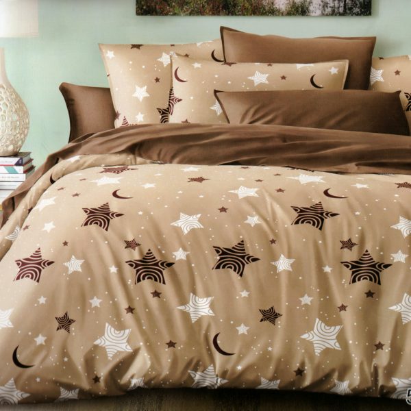 200×220 Gultas veļas komplekts Luna Home ar palagu, 100% kokvilna satīns