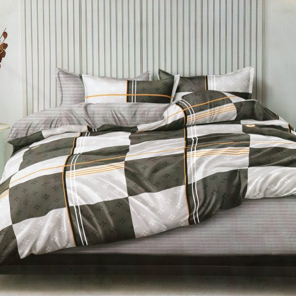 200×200 Gultas veļas komplekts Milano Zone ar palagu – 100% kokvilna satīns