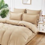 220×230 cm Premium kvalitātes vienkrāsainais palags LUNA HOME –  bēšā krāsā