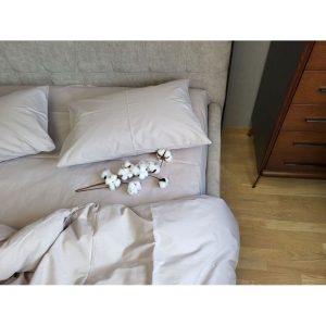 160×200 cm Vienkrāsains palags bez gumijas Milano Comfort Satin (gaiši pelēks) - Image 2