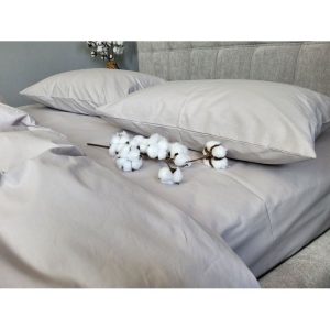 160×200 cm Vienkrāsains palags bez gumijas Milano Comfort Satin (gaiši pelēks)