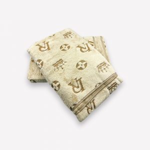 Luks klases liela izmēra vannas dvielis Louis Vuitton 70×140 cm (bēšs)
