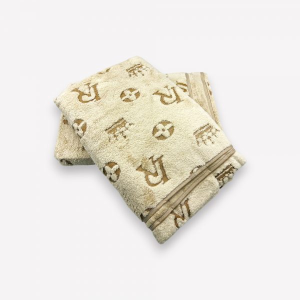 Luks klases liela izmēra vannas dvielis Louis Vuitton 70×140 cm (bēšs)