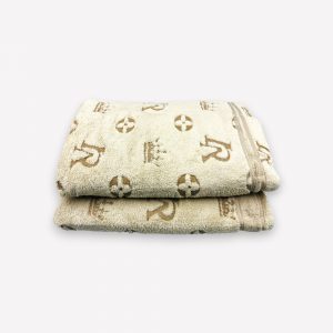 Luks klases liela izmēra vannas dvielis Louis Vuitton 70×140 cm (bēšs) - Image 2