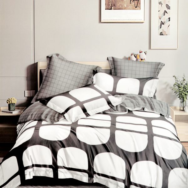 200×220 Gultas veļas komplekts Luna Home ar palagu, 100% kokvilna satīns