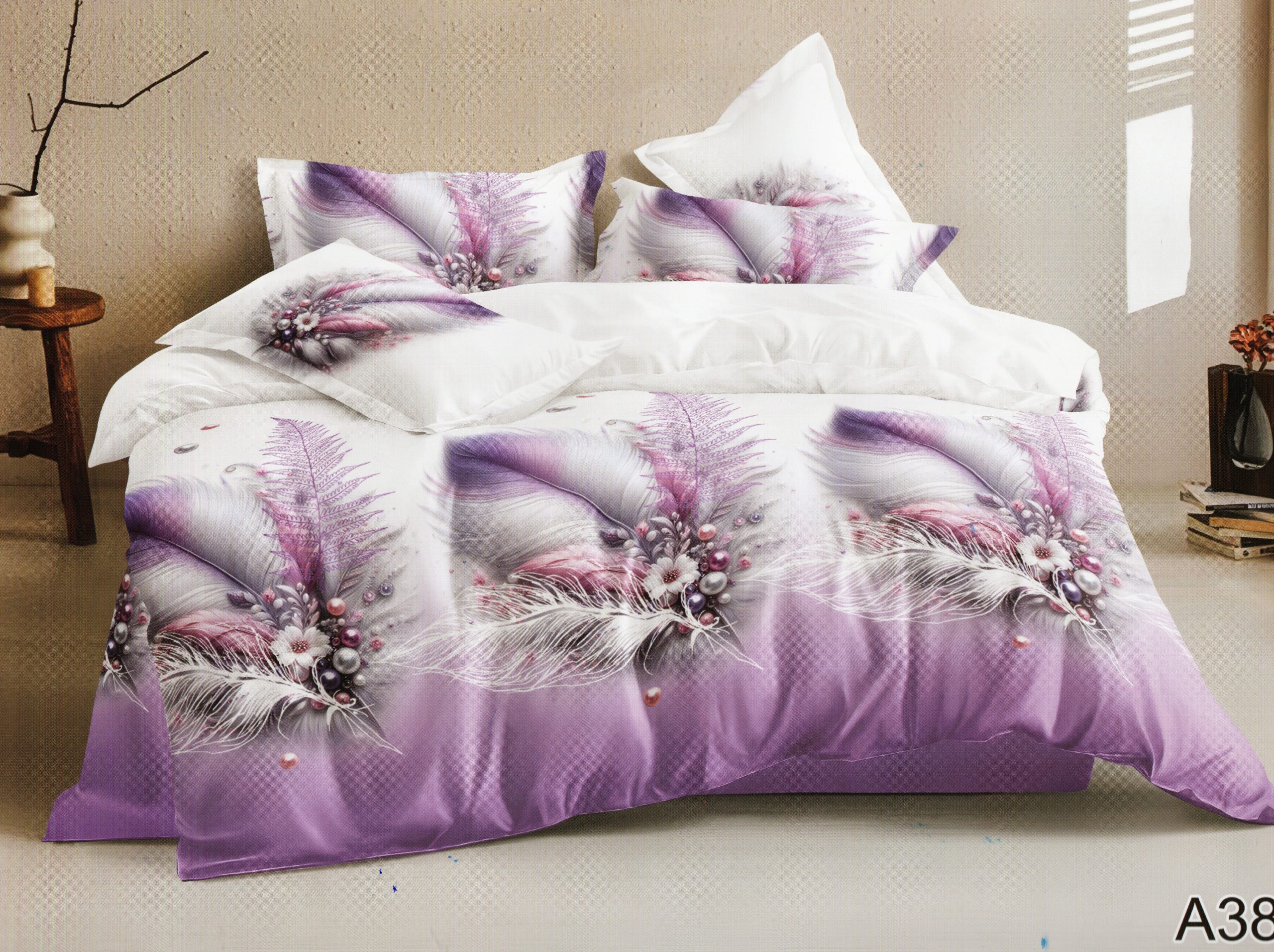 1341 Gultas veļa 180×200 cm Milano Zone – 100% kokvilna satīns, 3 daļas - Image 1