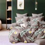 200×220 Gultas veļas komplekts Luna Home ar palagu, 100% kokvilna satīns