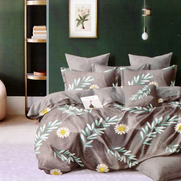 200×220 Gultas veļas komplekts Luna Home ar palagu, 100% kokvilna satīns
