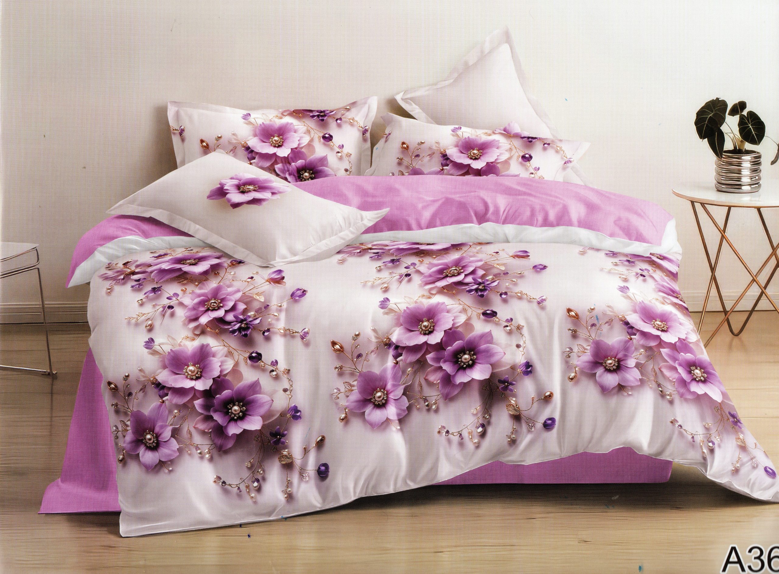 1496 180×200 Gultas veļas komplekts by Milano Zone ar palagu/ 100% kokvilna satīns - Image 1