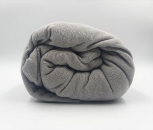 200×220 Palags ar gumiju Jersey - 100% kokvilna (pelēks)