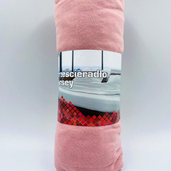 100×200 Palags ar gumiju Jersey - 100% kokvilna (Rozs)