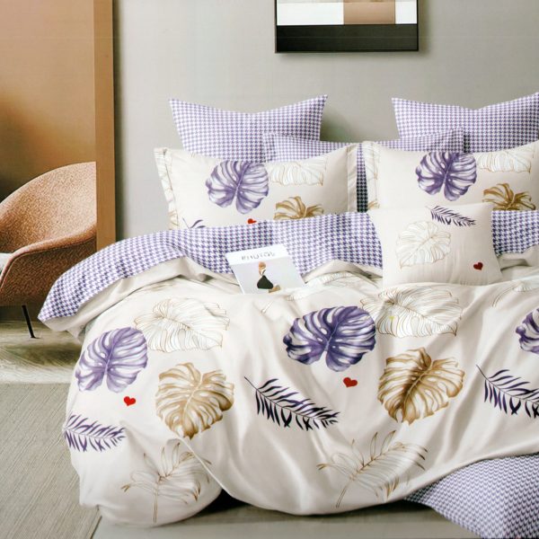 200×220 Gultas veļas komplekts Luna Home ar palagu, 100% kokvilna satīns