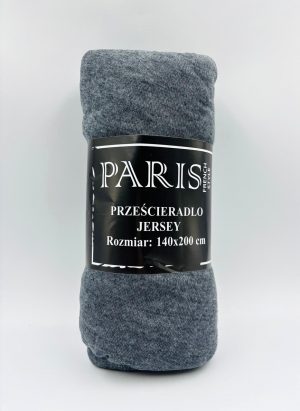 140×200 Palags ar gumiju Jersey - 100% kokvilna (Pelēks) - Image 2