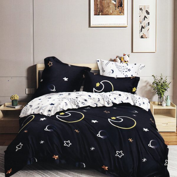 200×220 Gultas veļas komplekts Luna Home ar palagu, 100% kokvilna satīns
