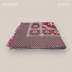 Dekoratīvs kokvilnas pārklājs 220×250 cm  ar bārkstīm – aveņu - Image 2