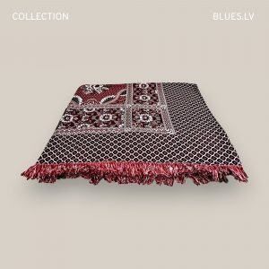 Dekoratīvs kokvilnas pārklājs 220×250 cm  ar bārkstīm – aveņu - Image 4