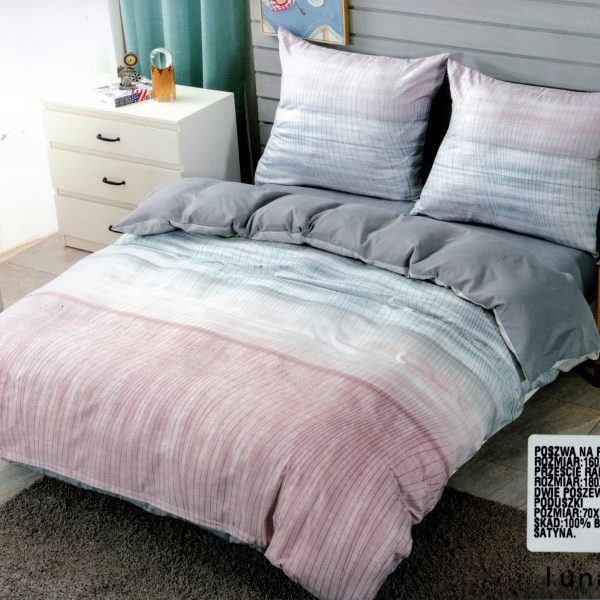 160×200 Gultas veļas komplekts Luna Home ar palagu, 100% kokvilna satīns