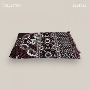 Dekoratīvs kokvilnas pārklājs 220×250 cm  ar bārkstīm – bordo - Image 4