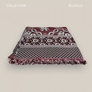 Dekoratīvs kokvilnas pārklājs 220×250 cm  ar bārkstīm – bordo