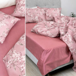 160×200 cm Vienkrāsains palags bez gumijas Milano Comfort Satin - Tējas rozes tonis (vecrozā)