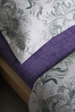 Palags bez gumijas Milano 220×230 cm - 100% kokvilna satīns (violets)