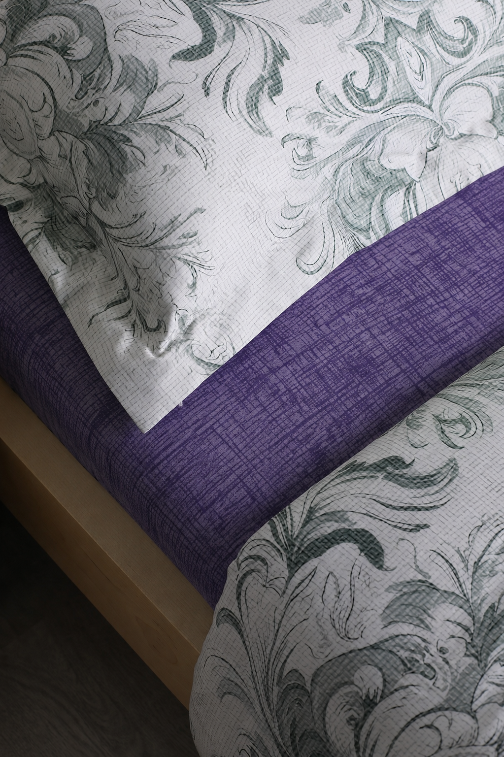 240 -1 Palags bez gumijas Milano 220×230 cm - 100% kokvilna satīns (violets) - Image 1