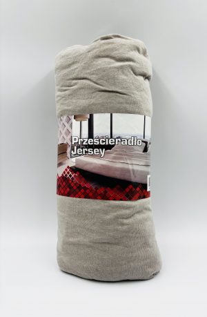 140×200 Palags ar gumiju Jersey - 100% kokvilna (Smilšu gaiši pelēks) - Image 2
