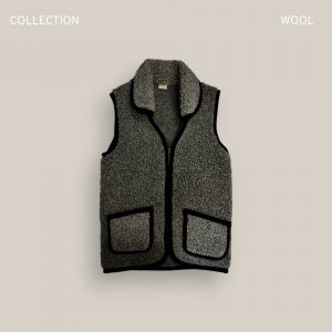 100% Merino aitas vilnas veste ar apkakli – pelēka