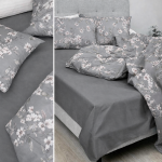 160×200 cm Vienkrāsains palags bez gumijas Milano Comfort Satin - Sudraba pelēks