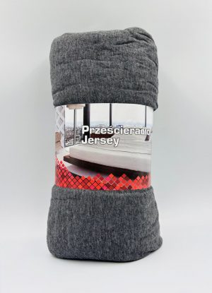 200×220 Palags ar gumiju Jersey - 100% kokvilna (Tumši pelēks) - Image 2