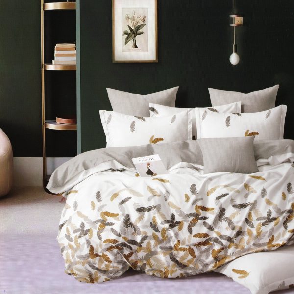 200×220 Gultas veļas komplekts Luna Home ar palagu, 100% kokvilna satīns