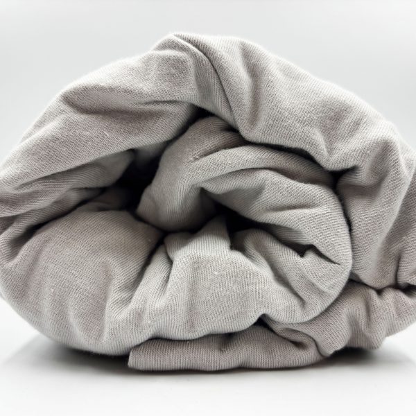 200×220 Palags ar gumiju Jersey - 100% kokvilna (gaiši pelēks)