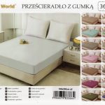 160×200 Palags ar gumiju Cotton World – 100% kokvilna satīns (Gaiši pelēkzils)