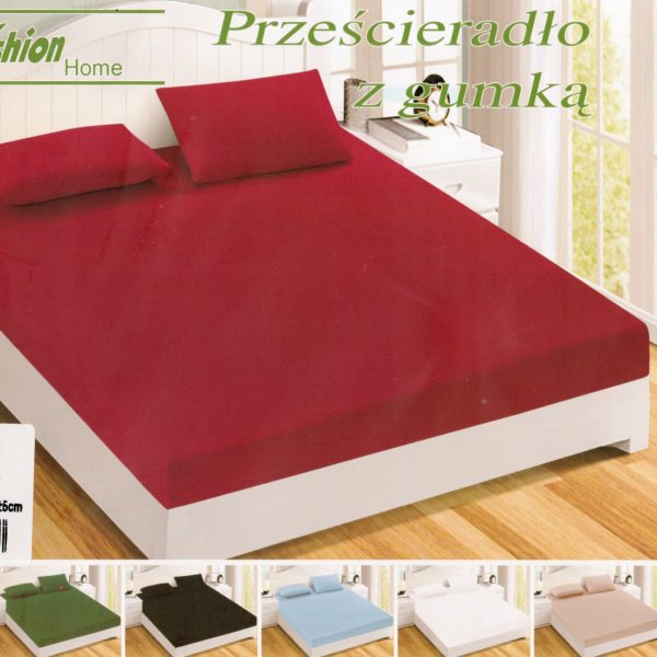 160x200 Palags ar gumiju Fashion Home Textiles / 100% kokvilna satīns (bordo)
