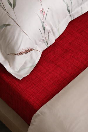 Palags bez gumijas Milano 220×230 cm - 100% kokvilna satīns (sarkans)