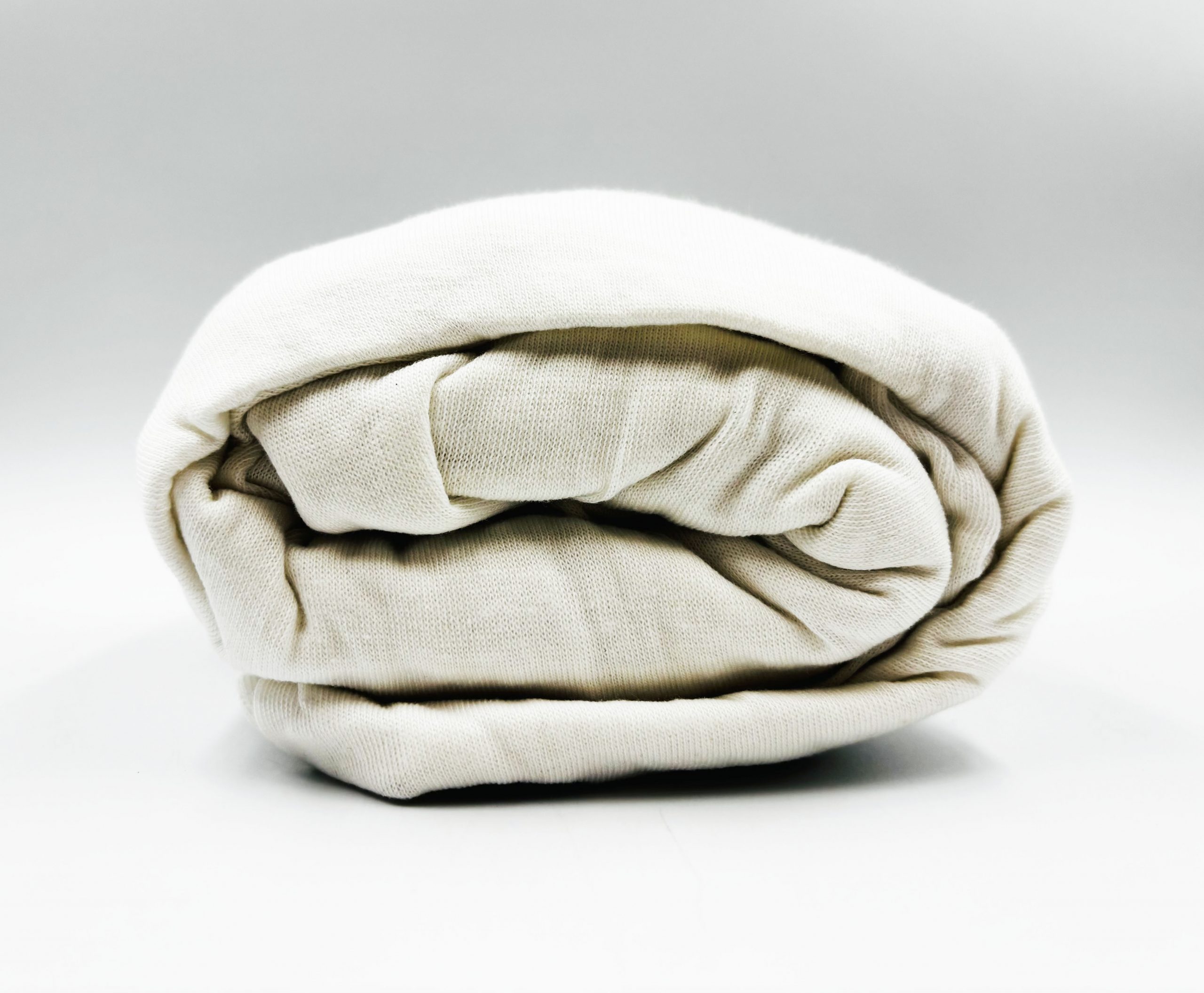 843 -1 160×200 Palags ar gumiju Jersey - 100% kokvilna (Krēmīgi balts) - Image 1