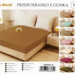 120×200 Palags ar gumiju Cotton World – 100% kokvilna satīns, OEKO-TEX (Kamieļbrūns)
