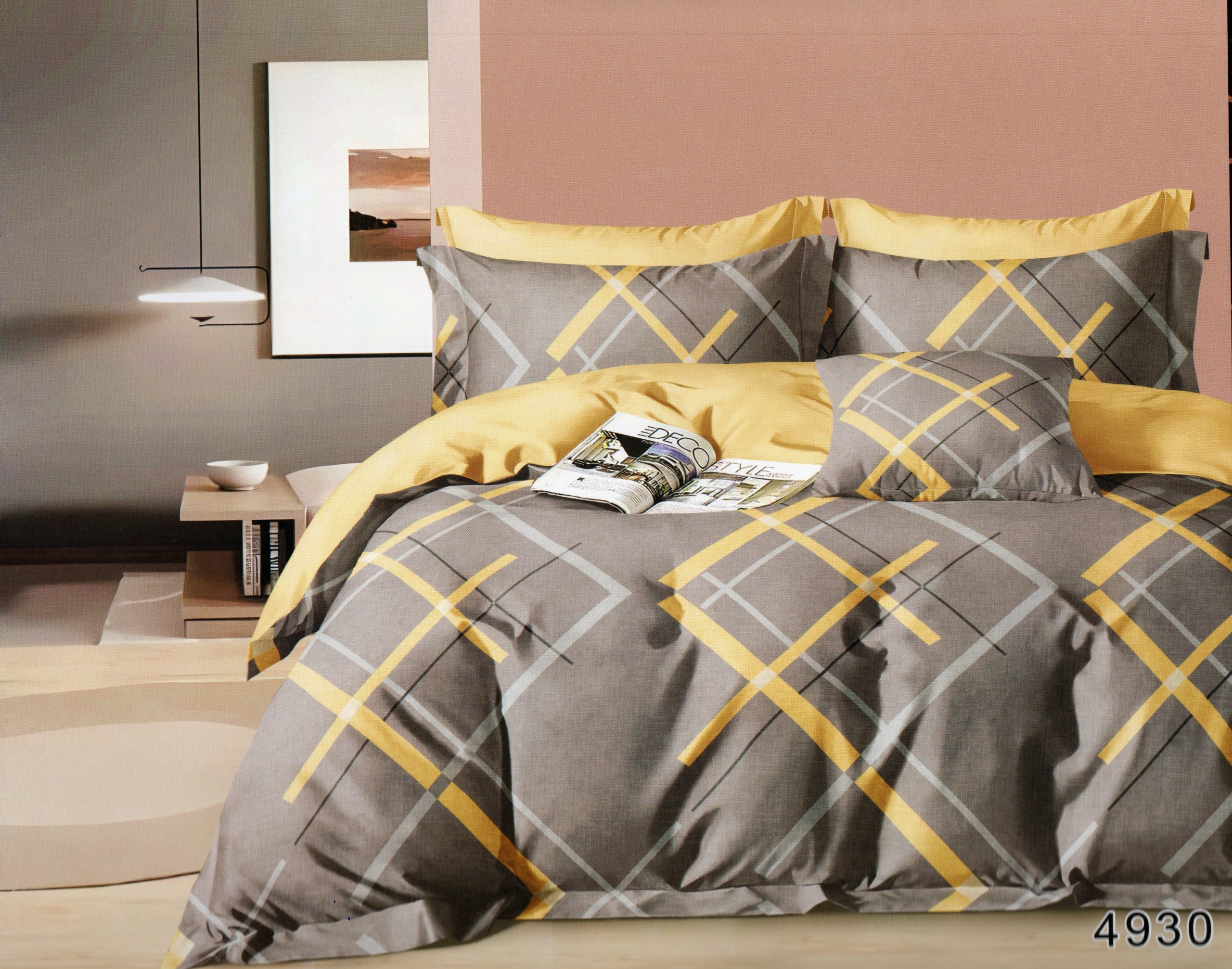 890 160×200 Gultas veļas komplekts Luna Home ar palagu, 100% kokvilna satīns - Image 1