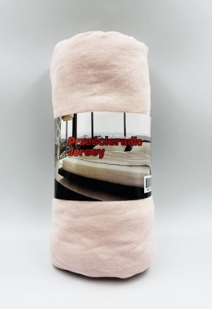 180×200 Palags ar gumiju Jersey - 100% kokvilna (gaiši rozs) - Image 2