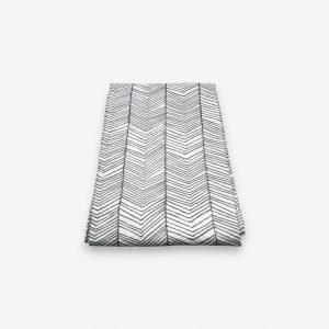 Palags bez gumijas 180×230 cm - 100% kokvilna satīns (balts ar skujiņu svītru rakstu) - Image 2