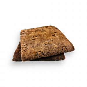 Premium vannas dvielis ar greznu ornamentu 50×100 cm - mikrošķiedra (Gaišbrūns) - Image 2