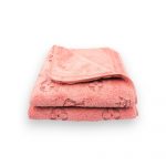 Premium vannas dvielis ar greznu ornamentu 50×100 cm - mikrošķiedra (Pūderrozā)