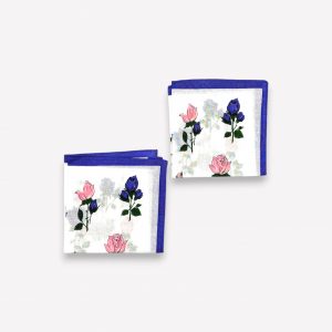 Elegants sieviešu auduma kabatlakatiņš 28×28 cm ar ziediem (violets) - Image 2