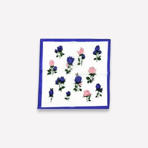 Elegants sieviešu auduma kabatlakatiņš 28×28 cm ar ziediem (violets)