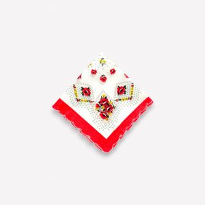 Elegants sieviešu auduma kabatlakatiņš 28×28 cm ar ziediem (rozs) - Image 2