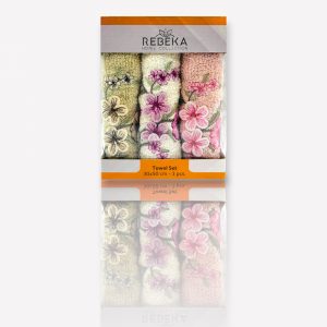 Virtuves dvielīšu dāvanu komplekts  3 gab. – 100% kokvilna, Turcija, Ziedi - Image 2